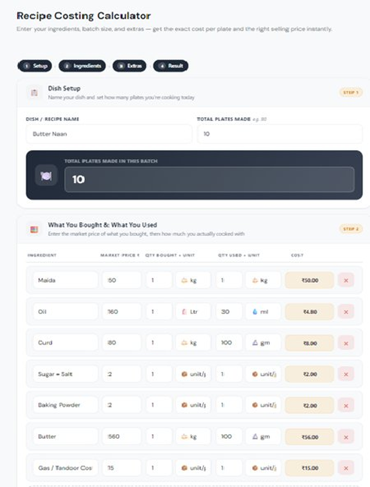 Tool Preview — input screen